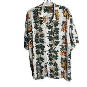 Pineapple Connection Mens Button Up Hawaiian Shirt Size XL Rayon Short Sleeve